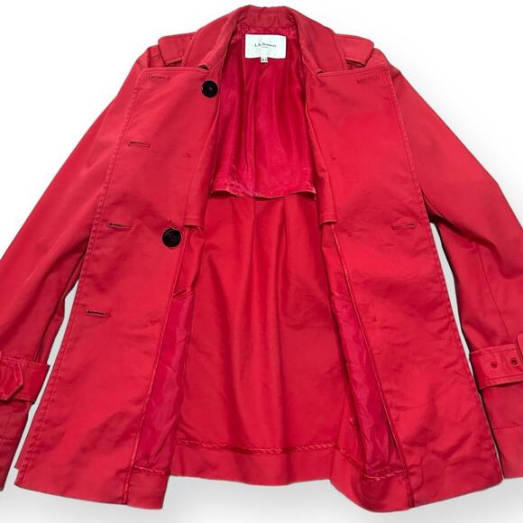LK BENNETT LONDON Double Breasted Coat Jacket Regal Kate Middleton Pleated Red - Picture 10 of 16